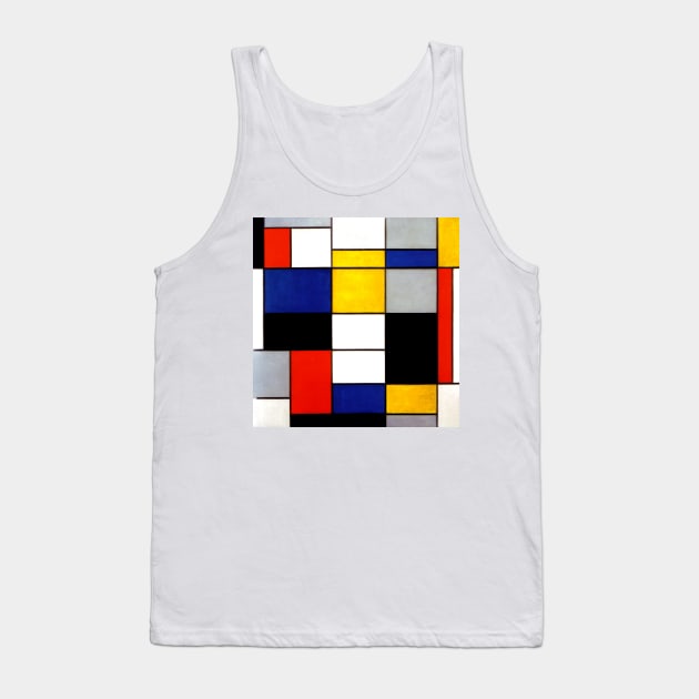 Piet Mondrian Fauvism Grunge Yellow Red and blue texture Post Impressionim Tank Top by CONCEPTDVS